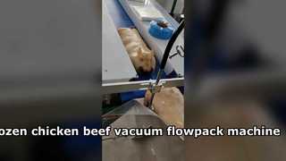 Macchina confezionatrice per imballaggi flow pack sottovuoto per pollo, manzo e maiale congelati facile da usare