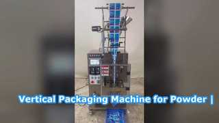 Macchina confezionatrice verticale per polveri con sigillatura su tre lati e stampo diviso